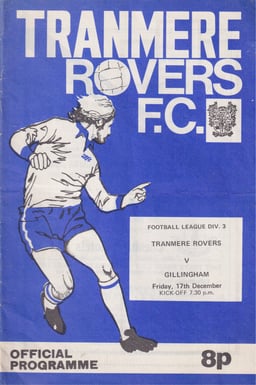 Tranmere Rovers v Gillingham Match Programme 1976-12-17